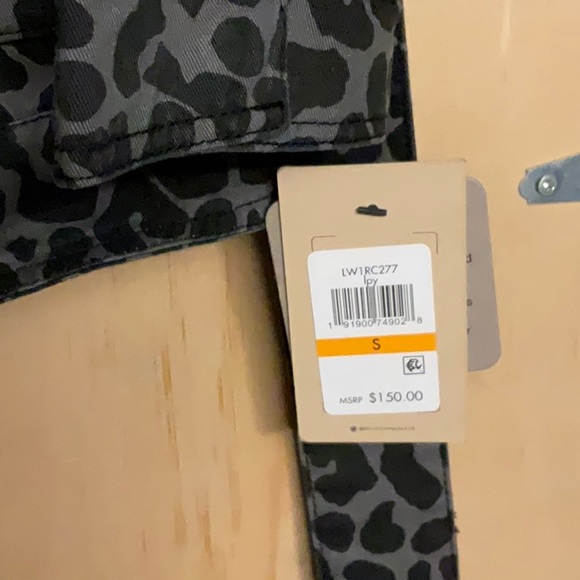 NWT Levi Strauss & Co Leopard print belted jacket/coat black/gray color size S - Picture 8 of 16